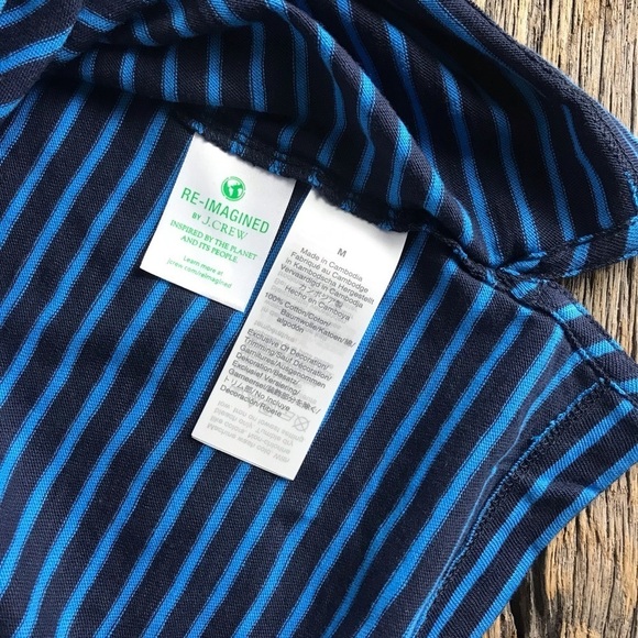 J. Crew Blue Stripe Avec Amour Boxy Tee Size Medium - Picture 6 of 9